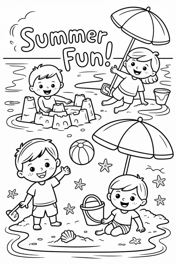 summer coloring pages for kids