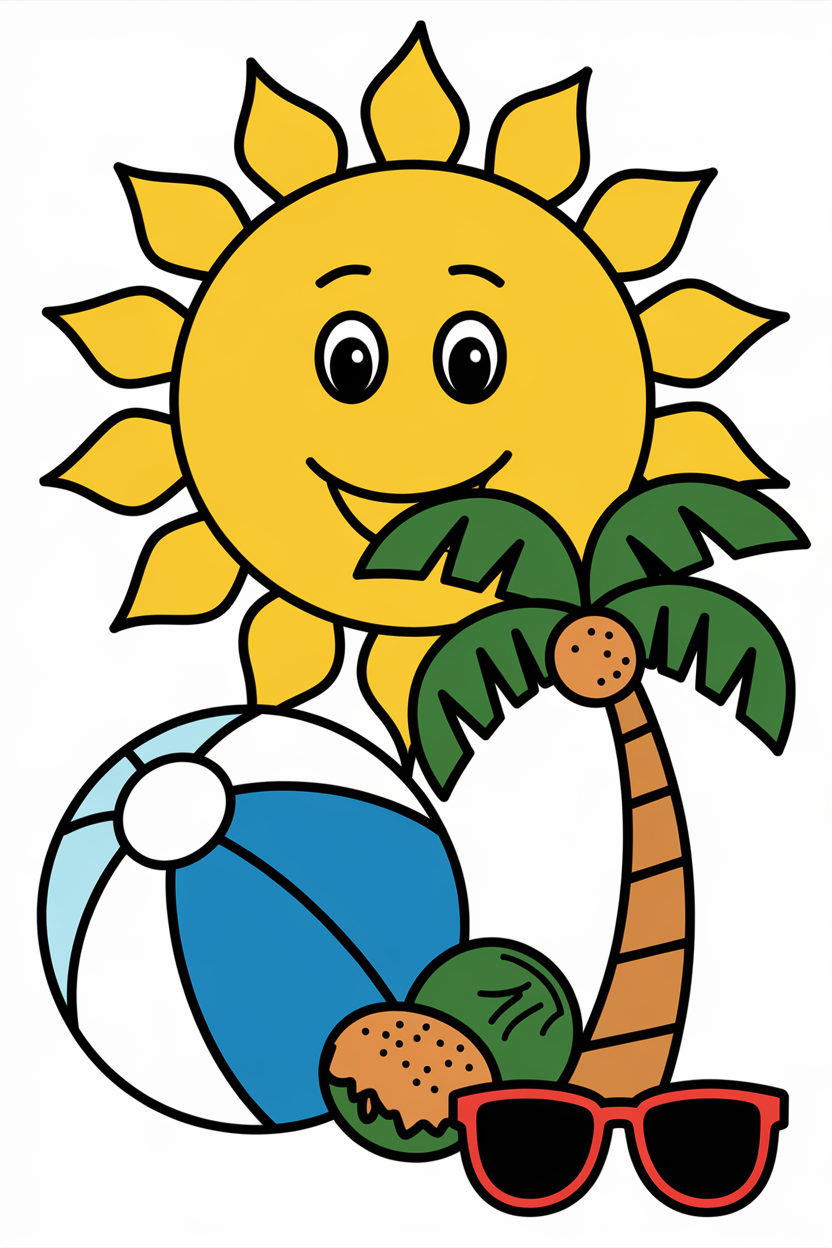 free printable pdf summer color sheet