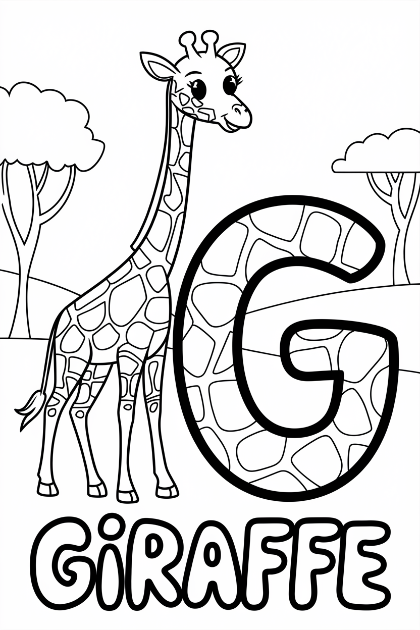 giraffe coloring pages printable for kids