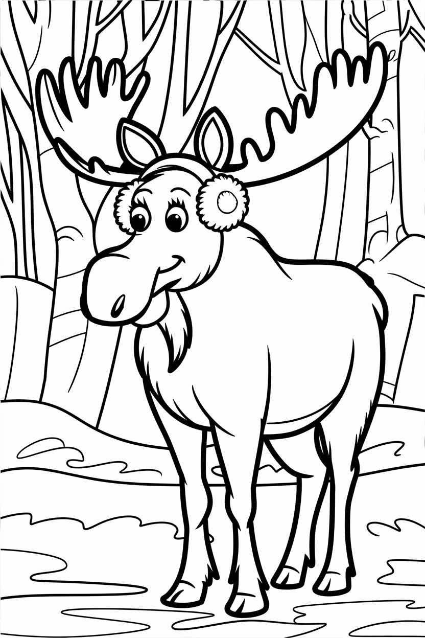 moose coloring pages for adults