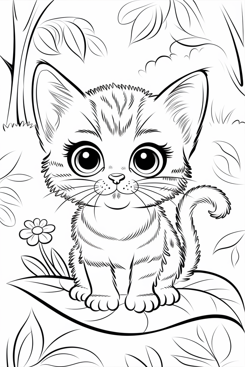 kitten coloring pages for adults