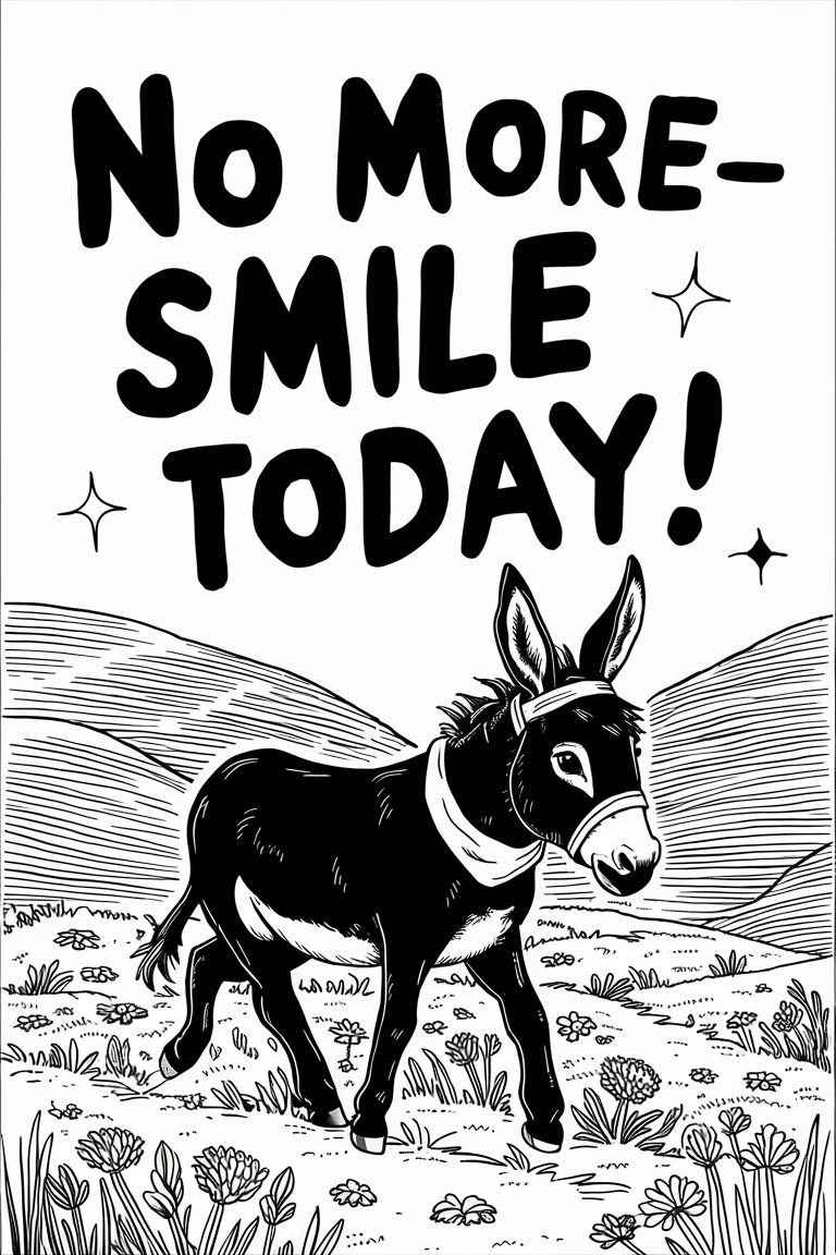 donkey coloring pages for adults