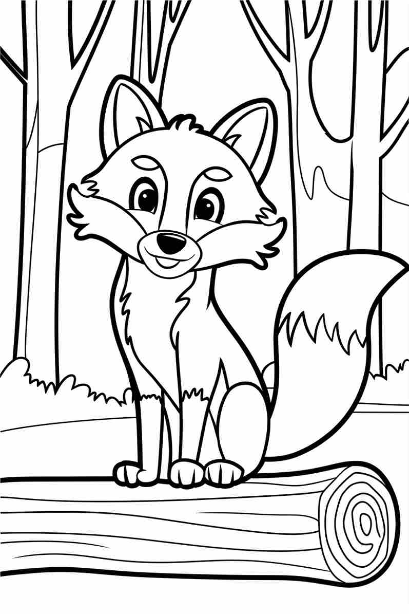 realistic fox coloring pages