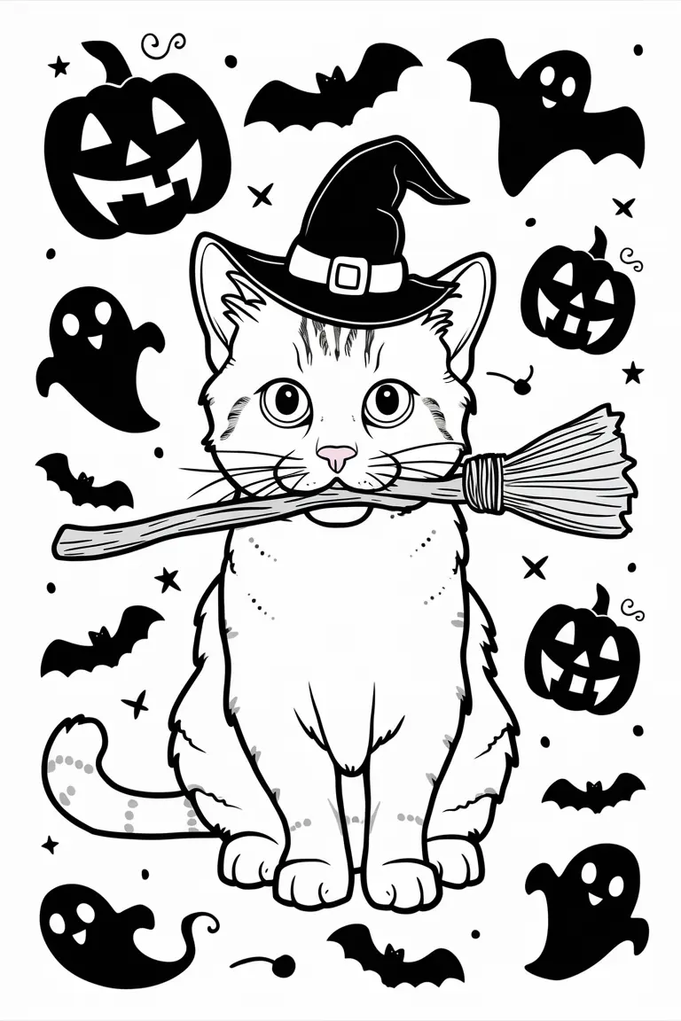 cat coloring pages realistic