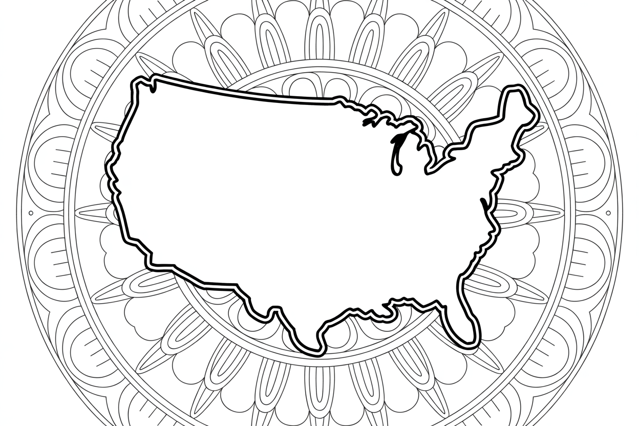 free United States coloring map