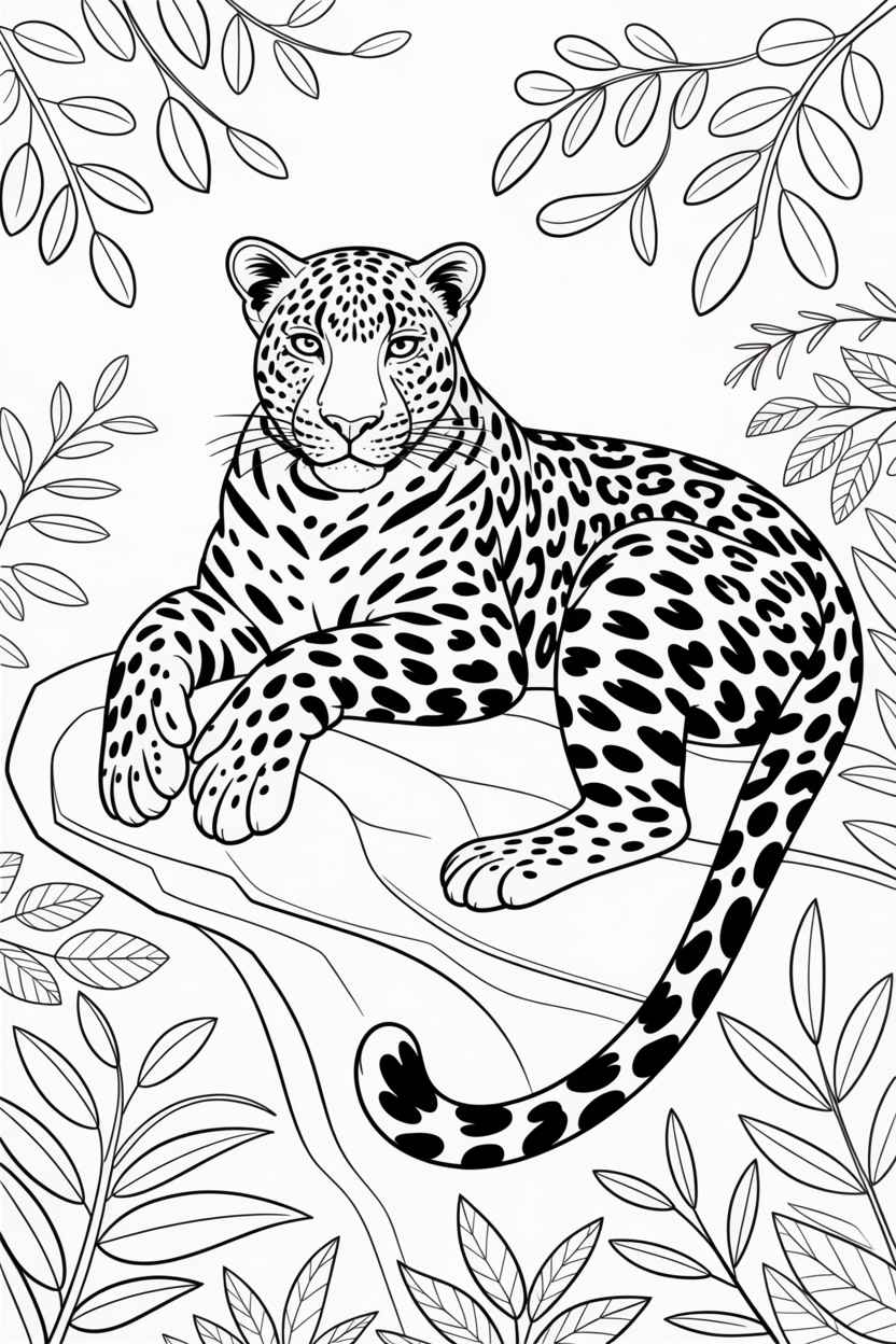 leopard coloring page free