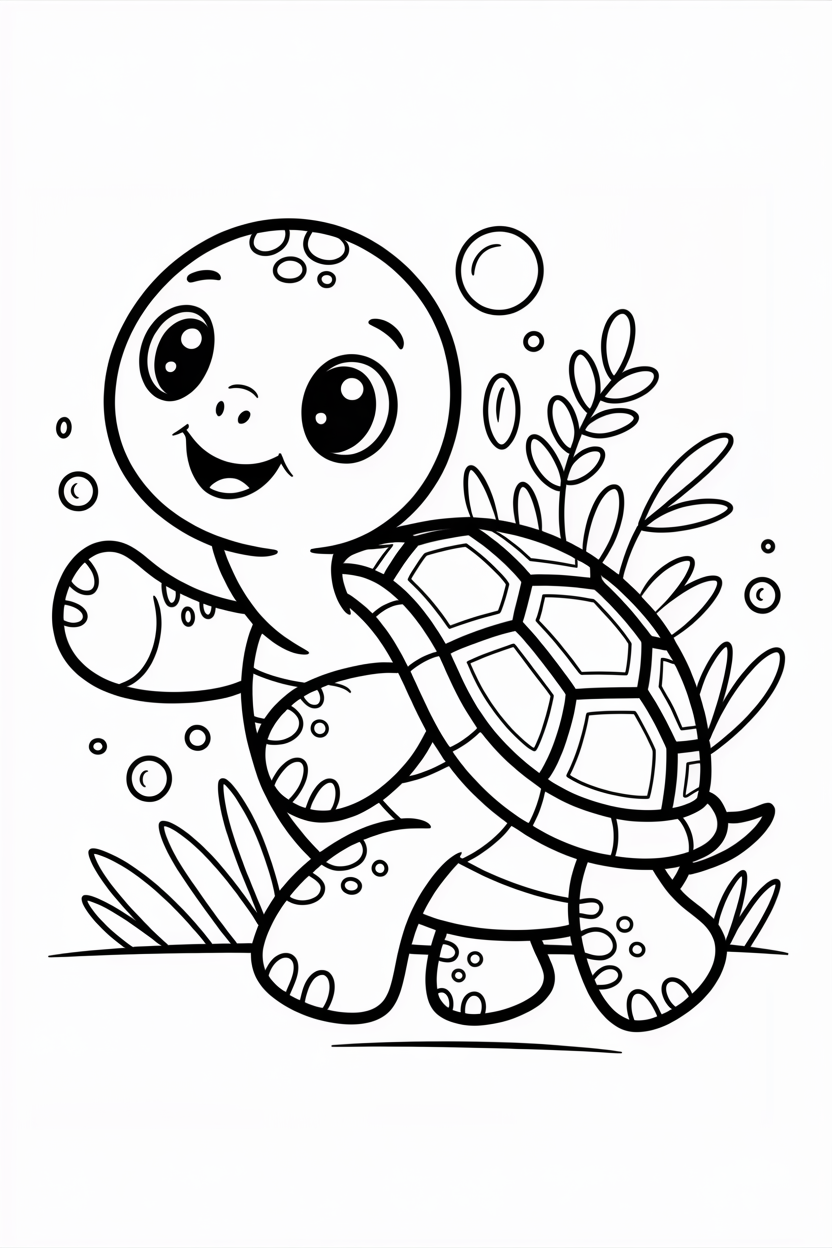 turtle coloring page free printable