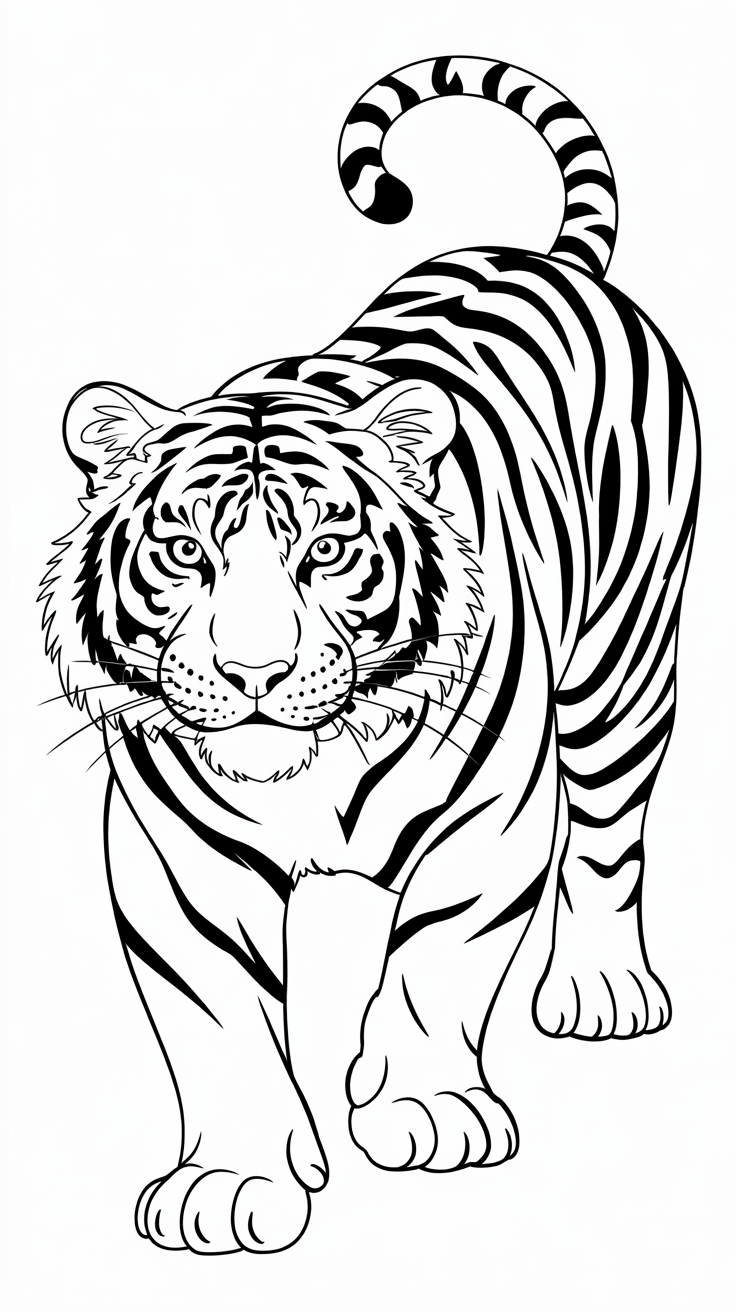 tiger coloring pages easy