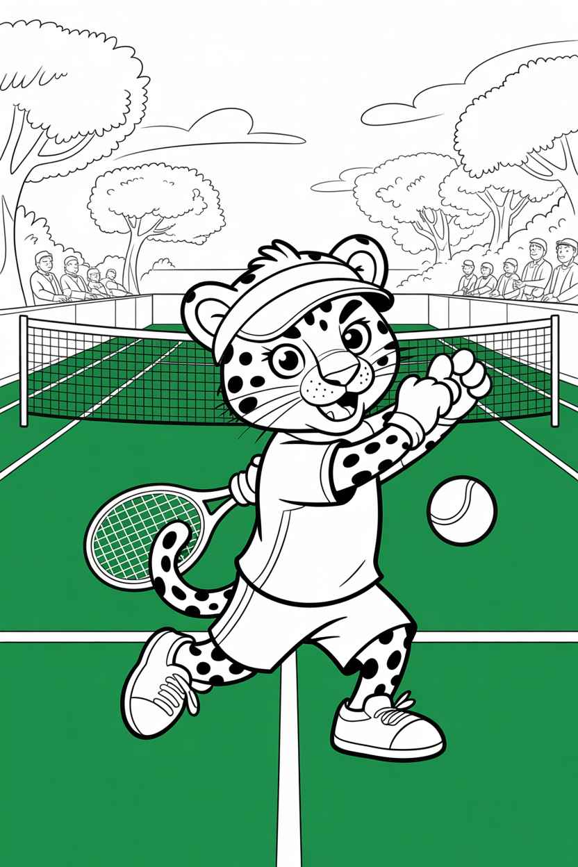 leopard coloring page free