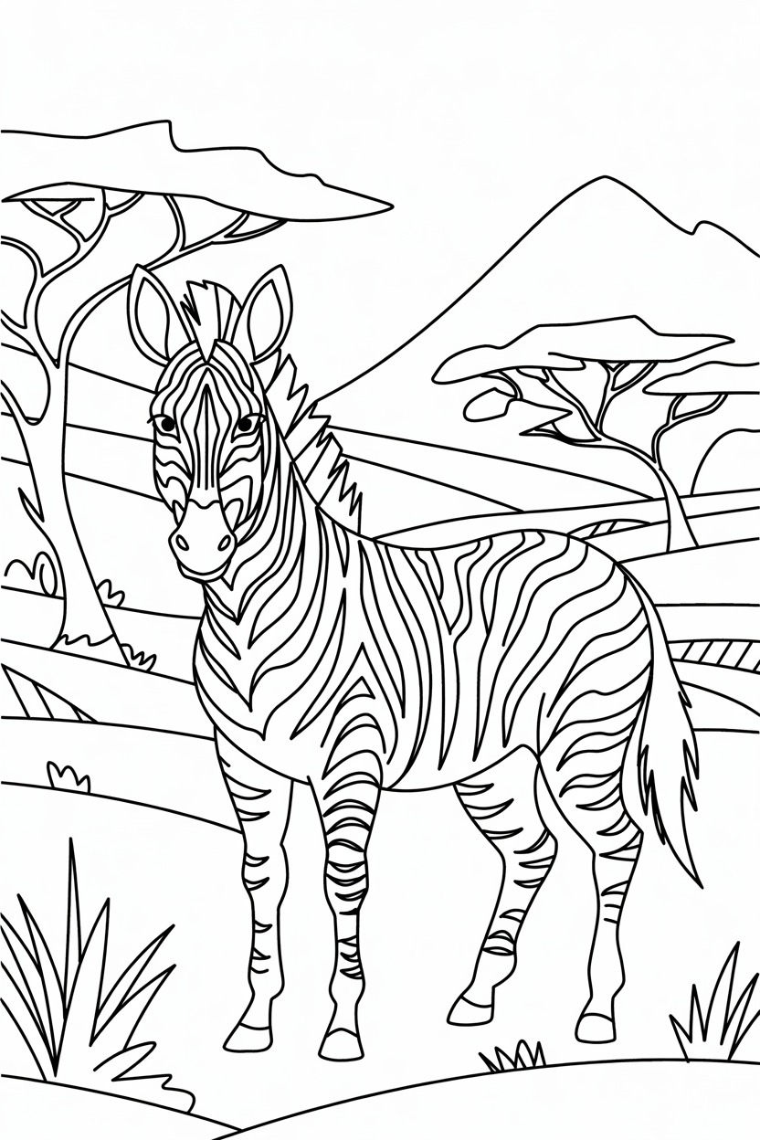 zebra printable coloring page