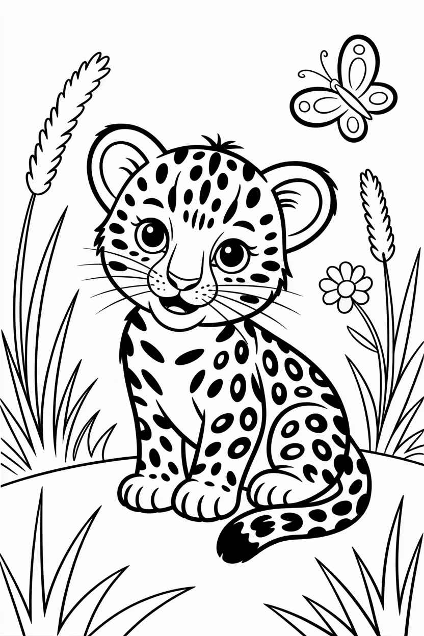 leopard coloring page free
