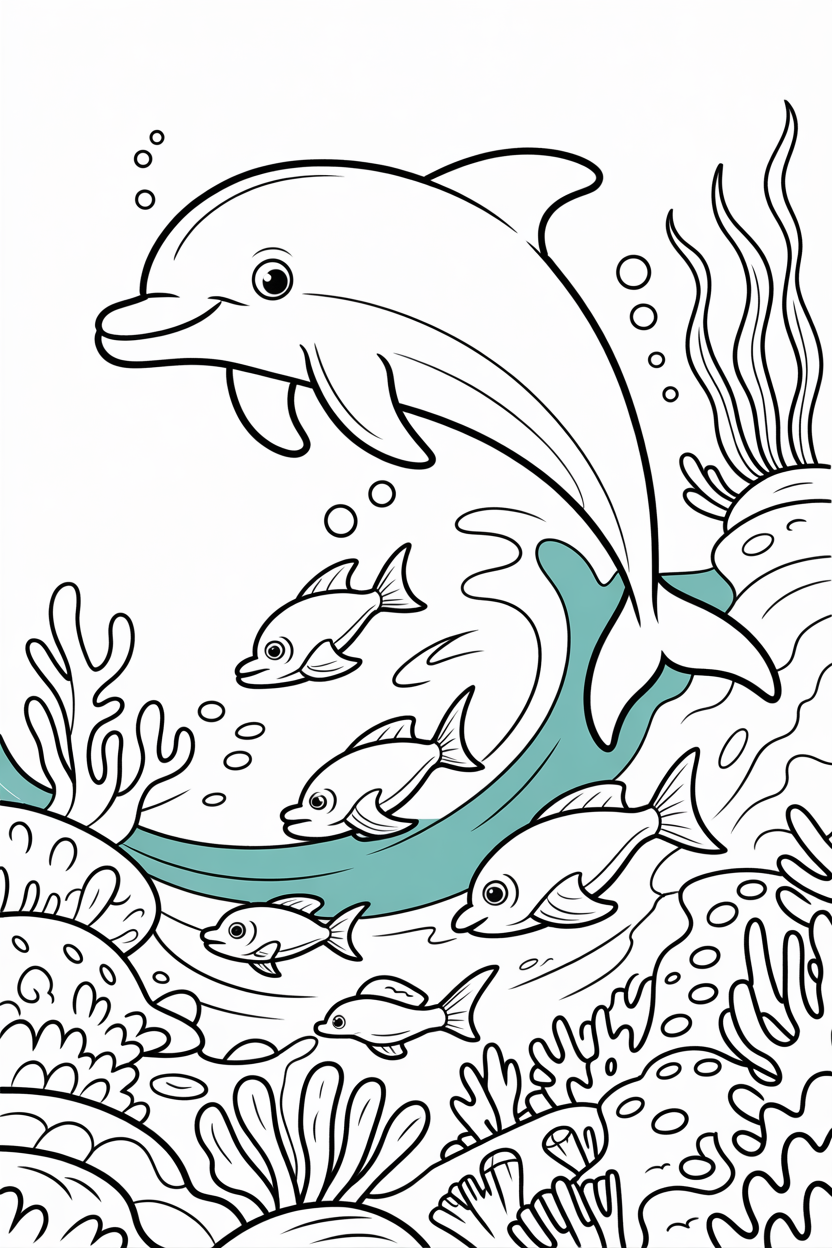 dolphin coloring pages free