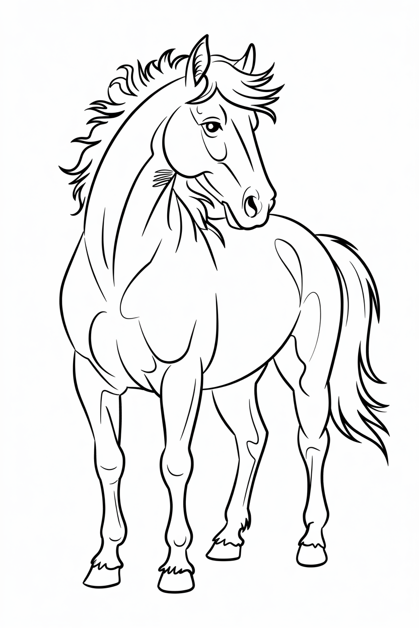 horse coloring pages for kids 