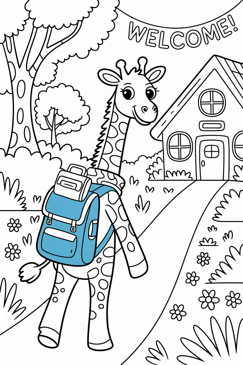 giraffe coloring pages pdf