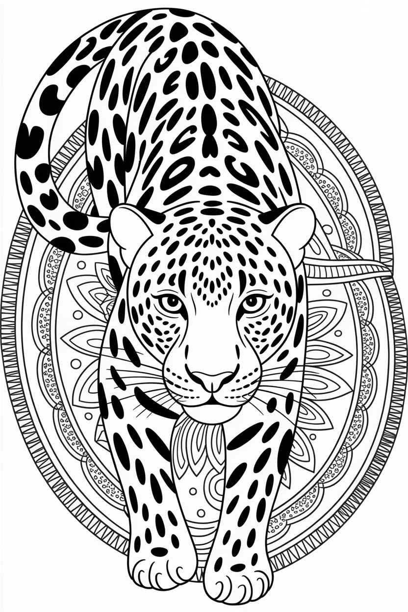 leopard coloring page free