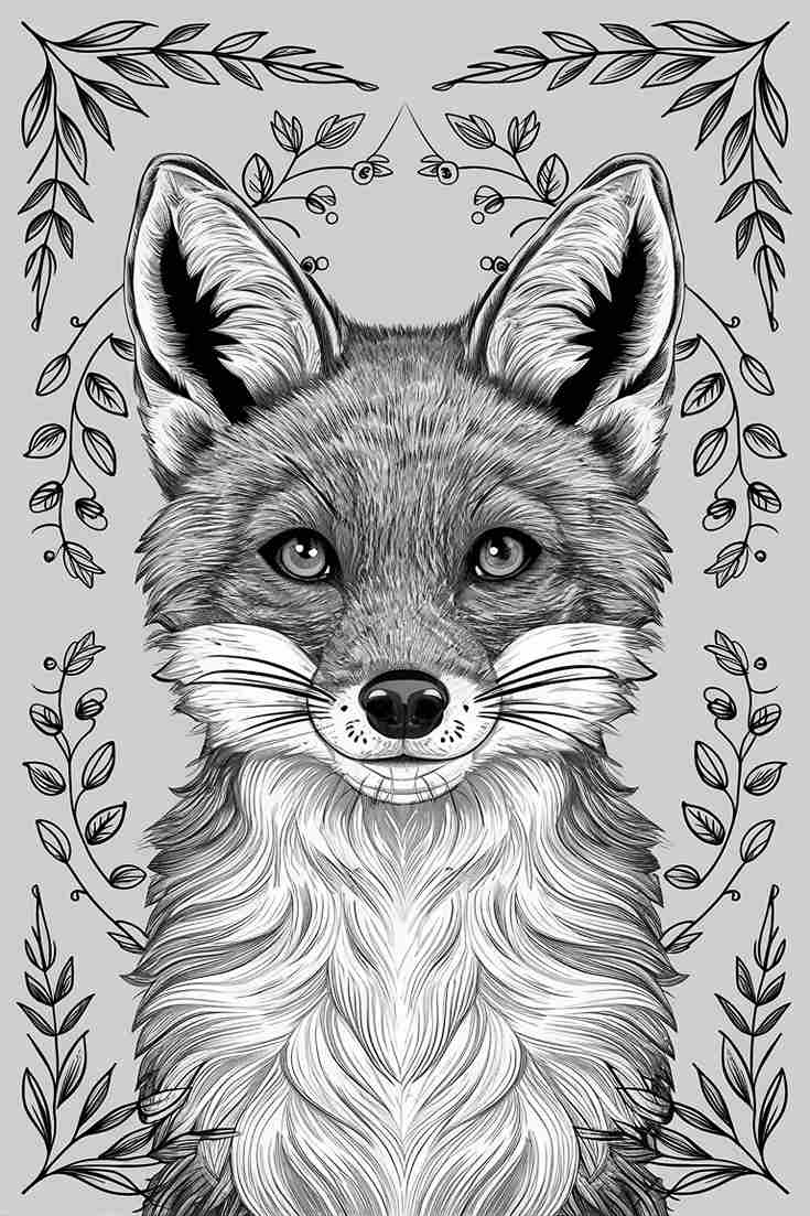 cute baby fox coloring pages