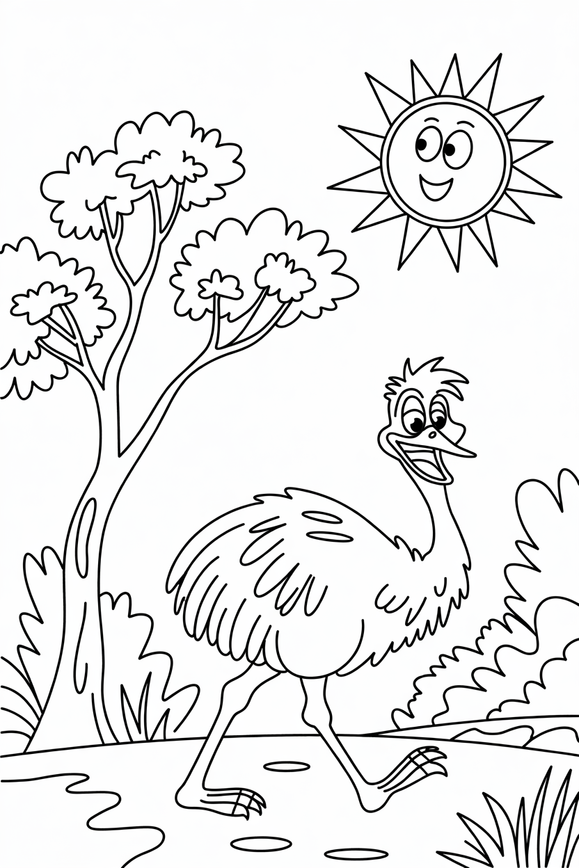 free printable emu coloring pages