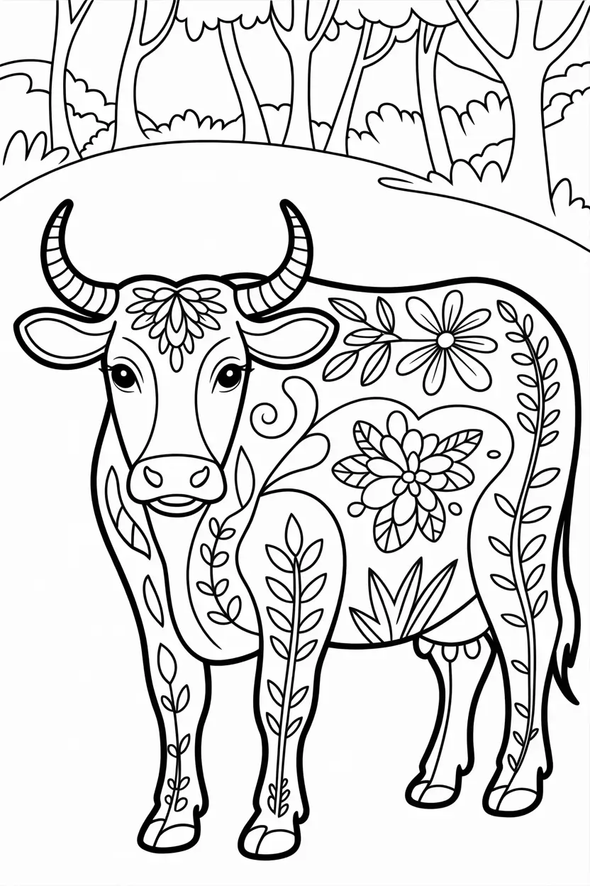 cow coloring pages cute