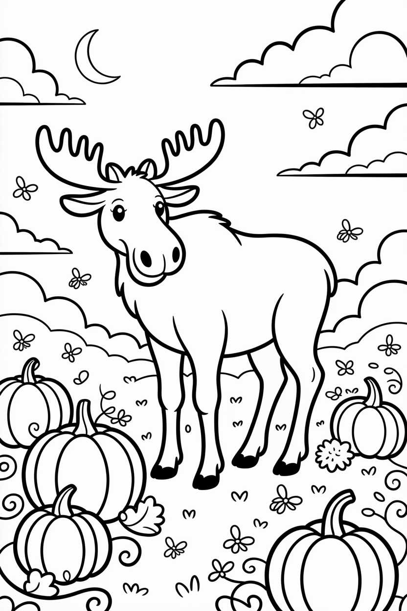 moose free coloring page
