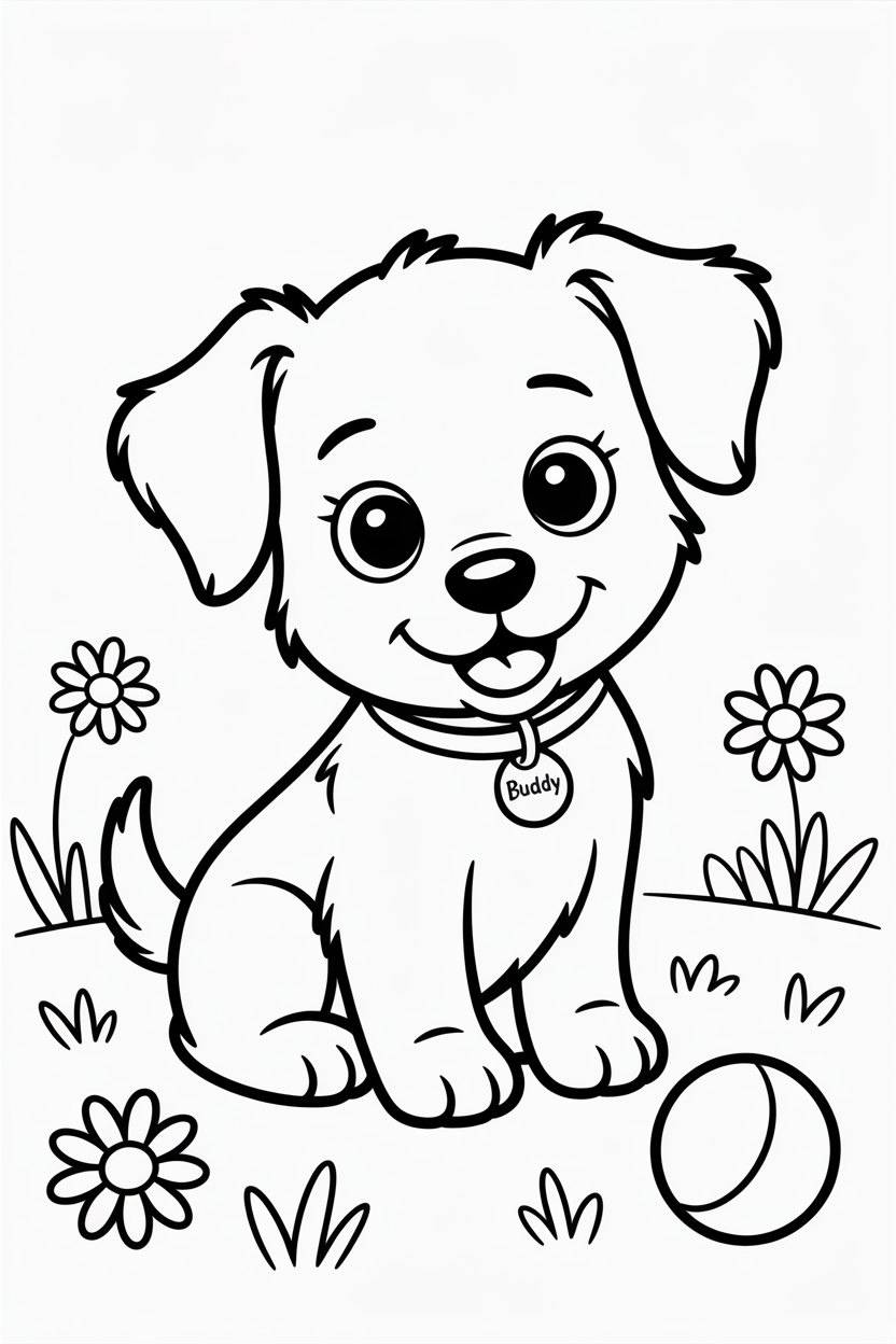 free printable coloring pages for kids puppy
