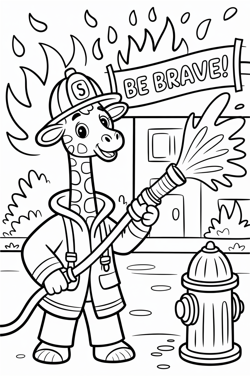 giraffe coloring pages easy