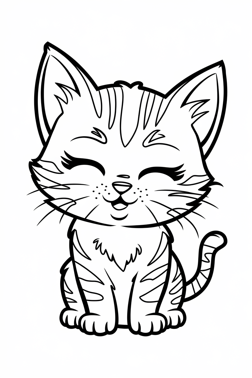 kitten coloring pages for kids printable