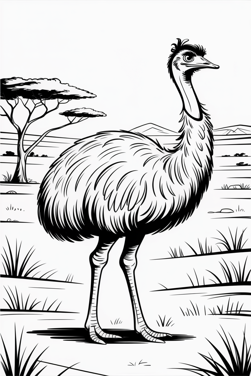 free printable emu coloring pages