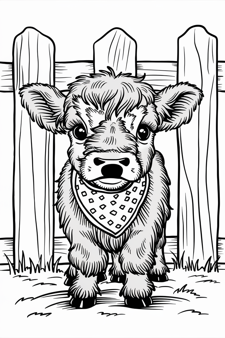 cow calf coloring pages
