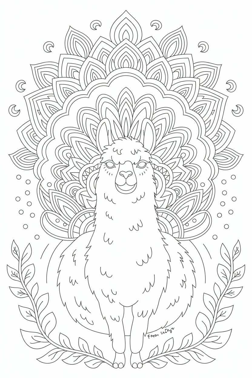 Ilama coloring book