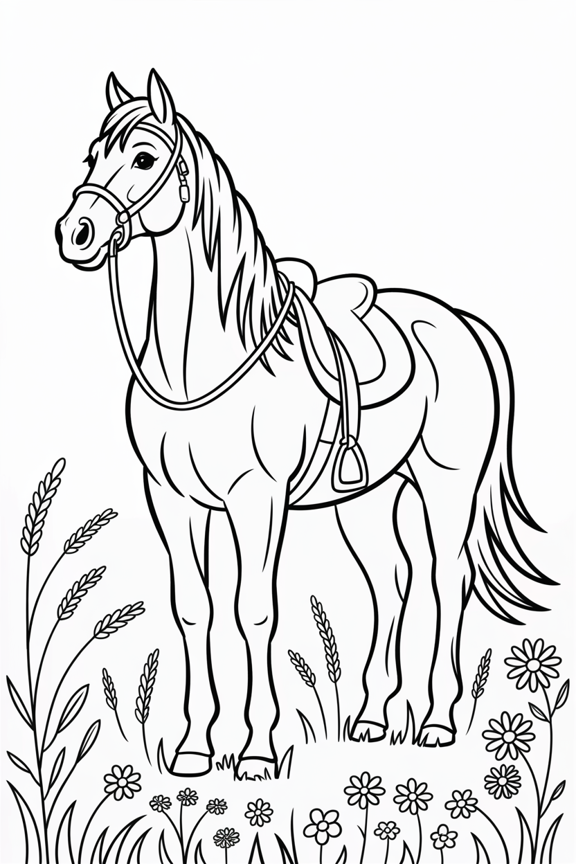 horse coloring pages for kids 