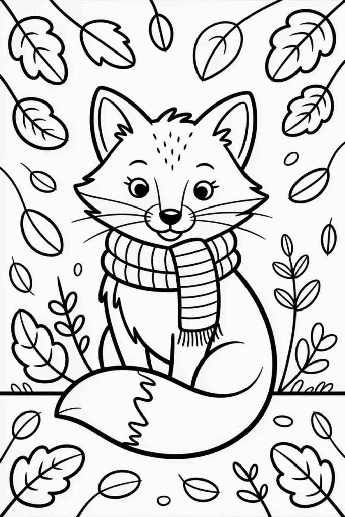 easy fox coloring pages