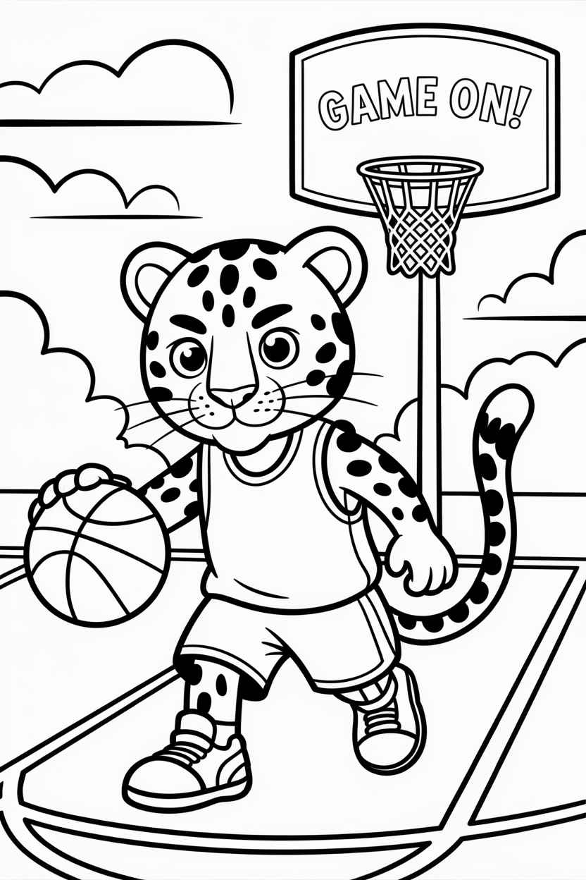 leopard coloring page free