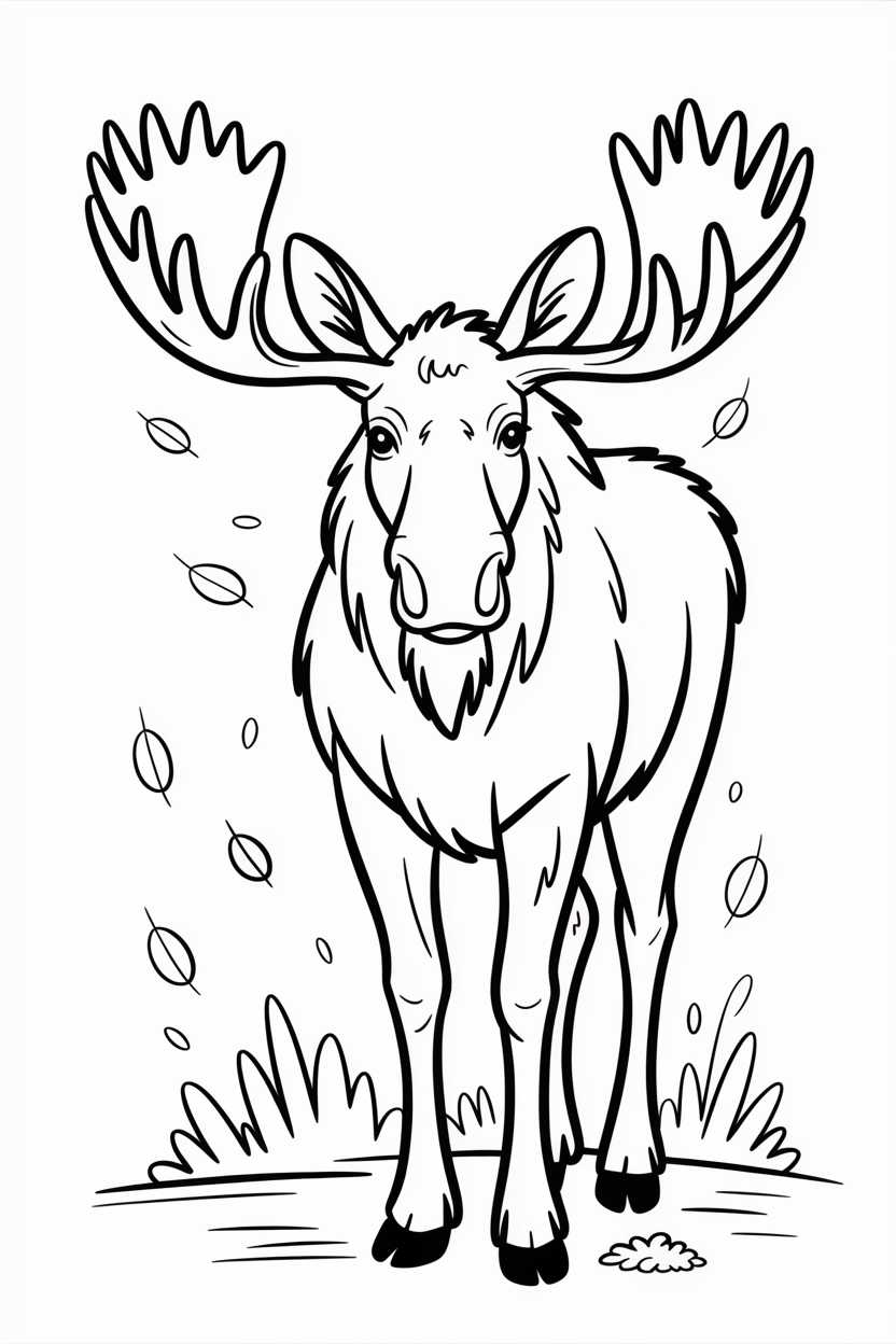 moose free coloring page