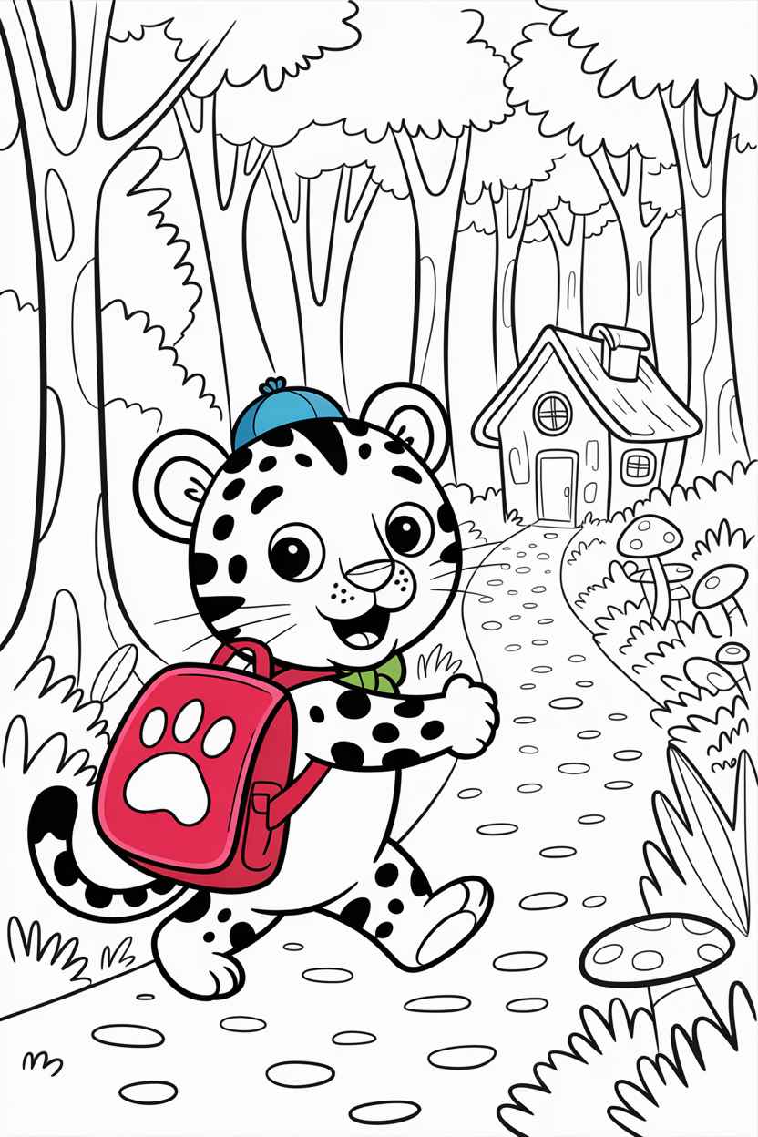 leopard coloring page free