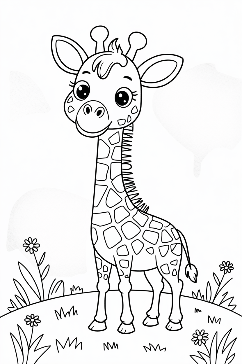 giraffe coloring pages pdf
