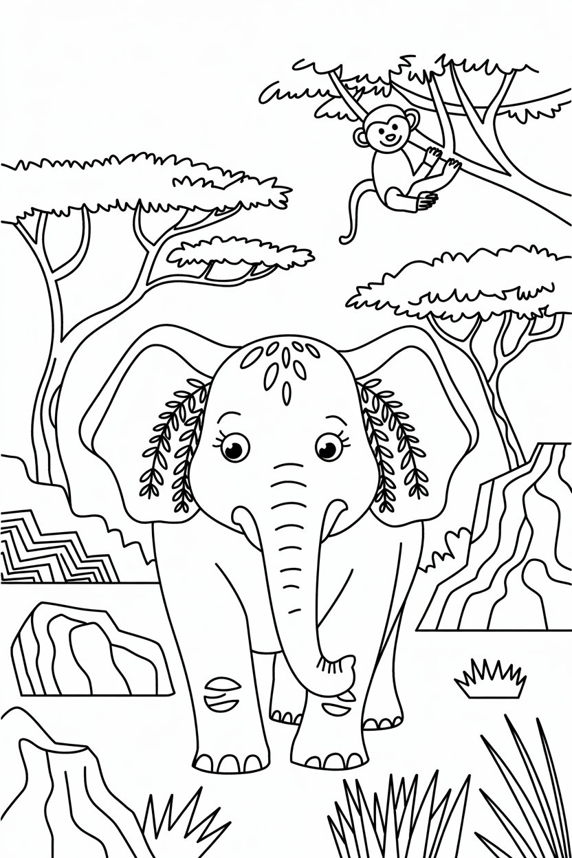 elephant coloring pages printable