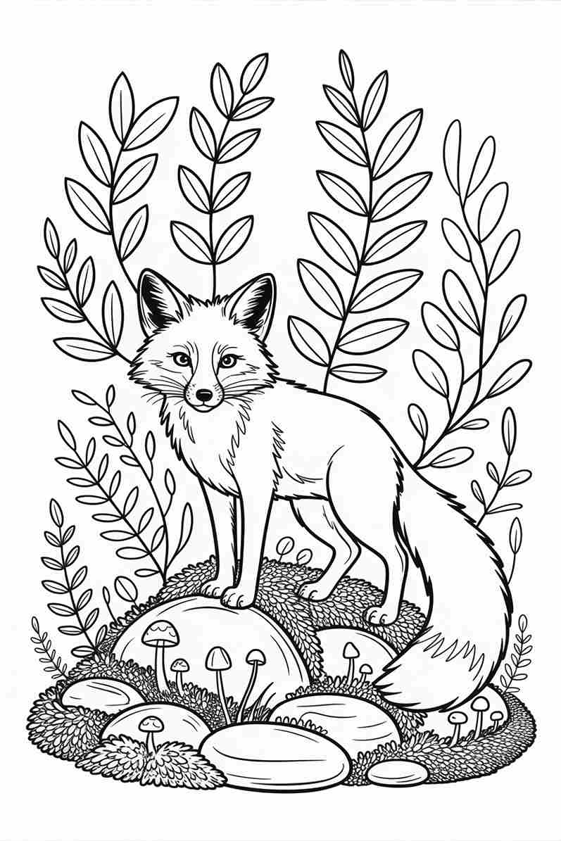 cute baby fox coloring pages