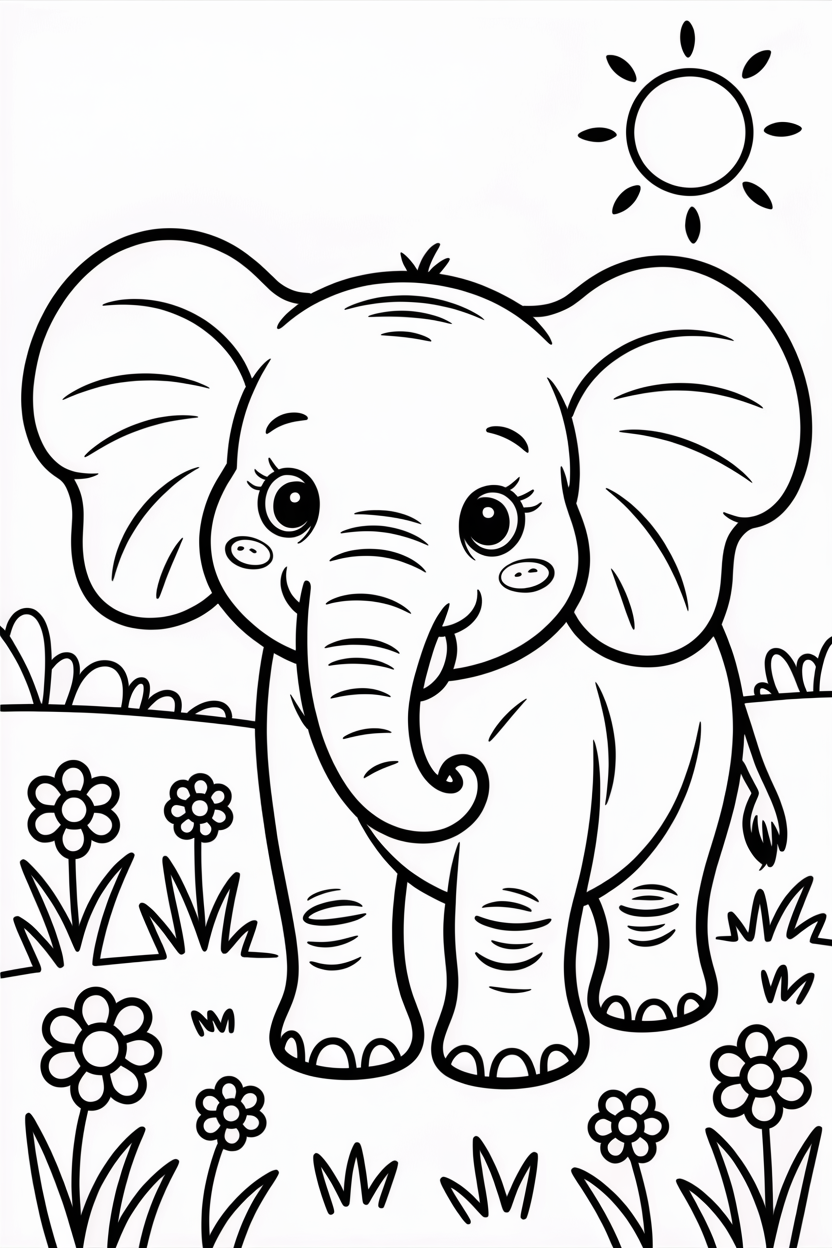 elephant coloring pages realistic