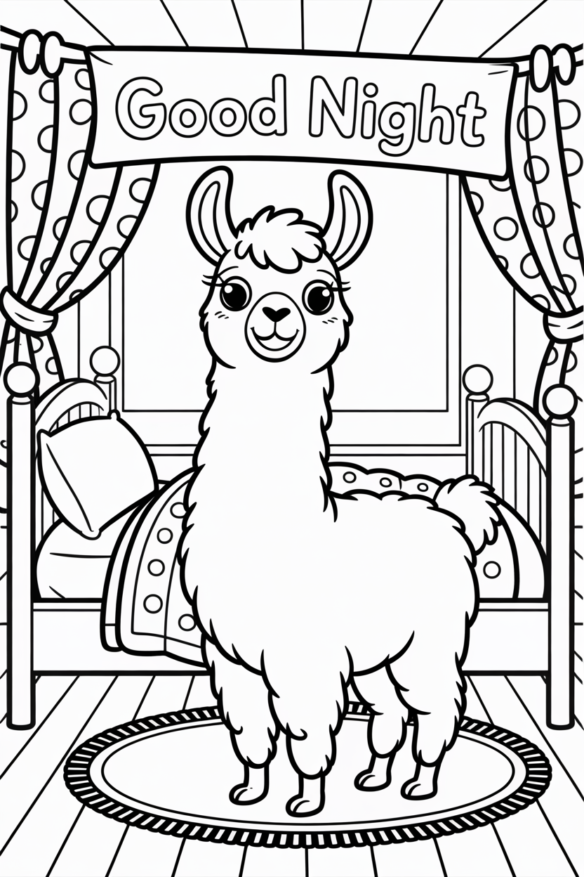 baby llama coloring page