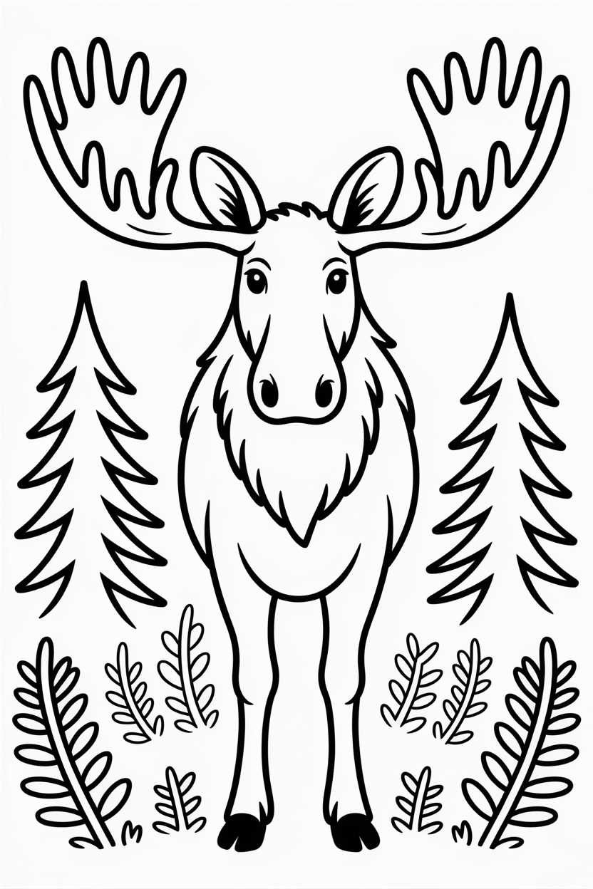 moose free coloring page