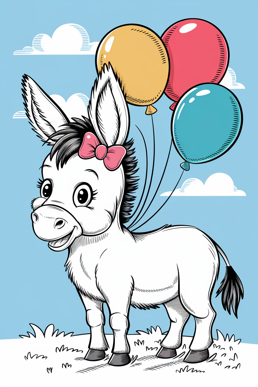 donkey coloring picture 