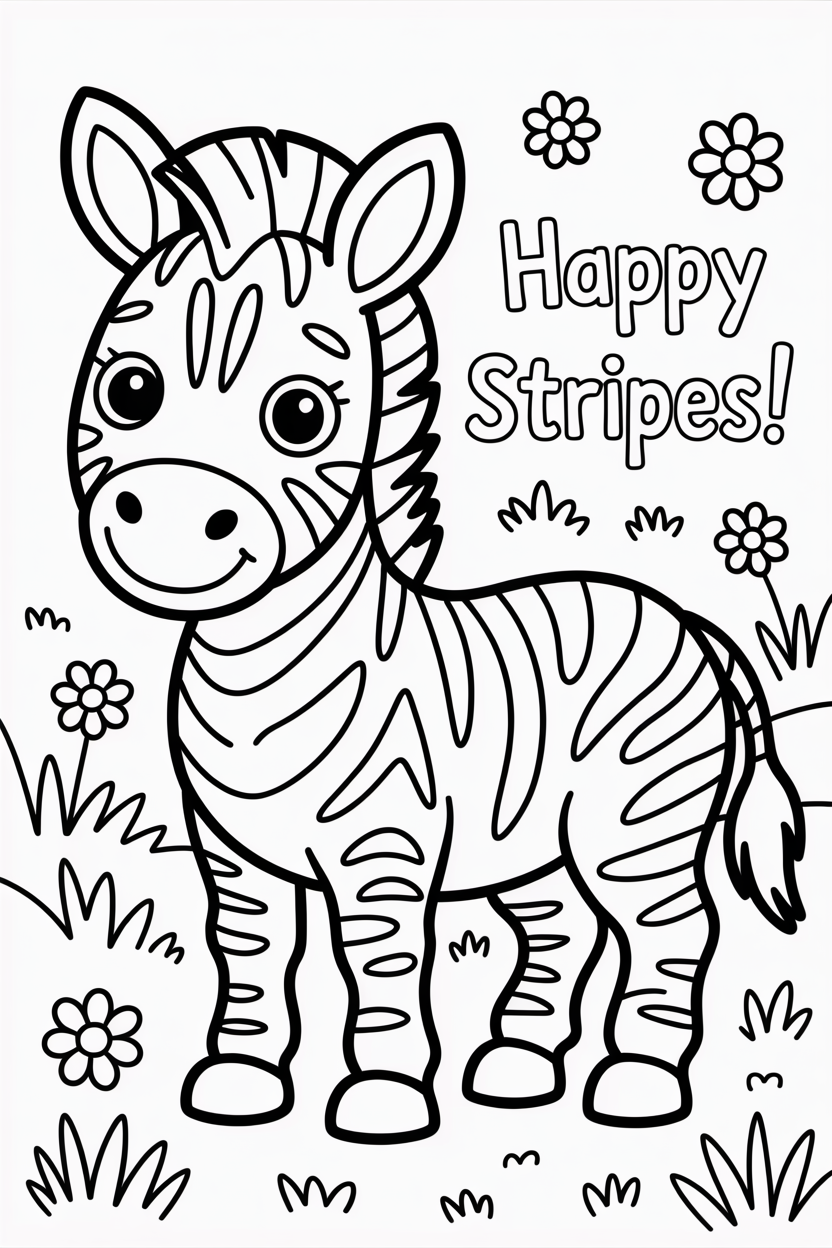 zebra printable coloring page
