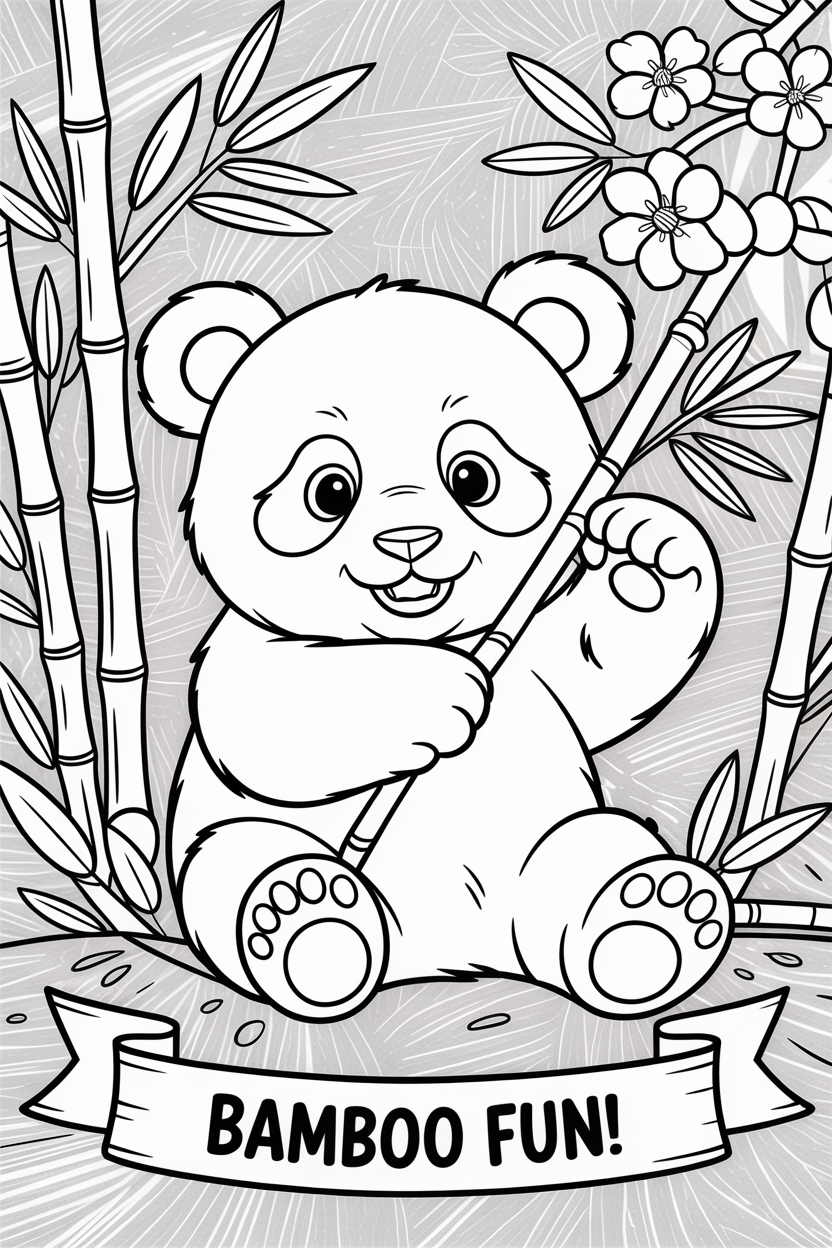 panda coloring pages kawaii