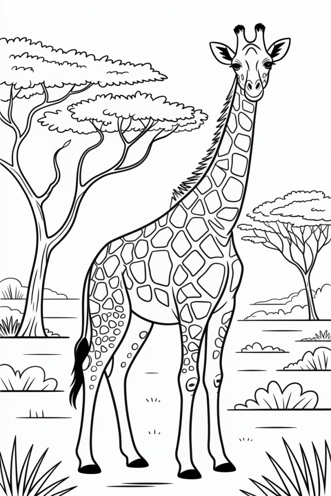 giraffe coloring pages printable