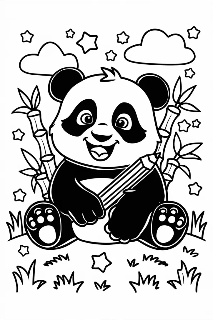 panda coloring pages for kids