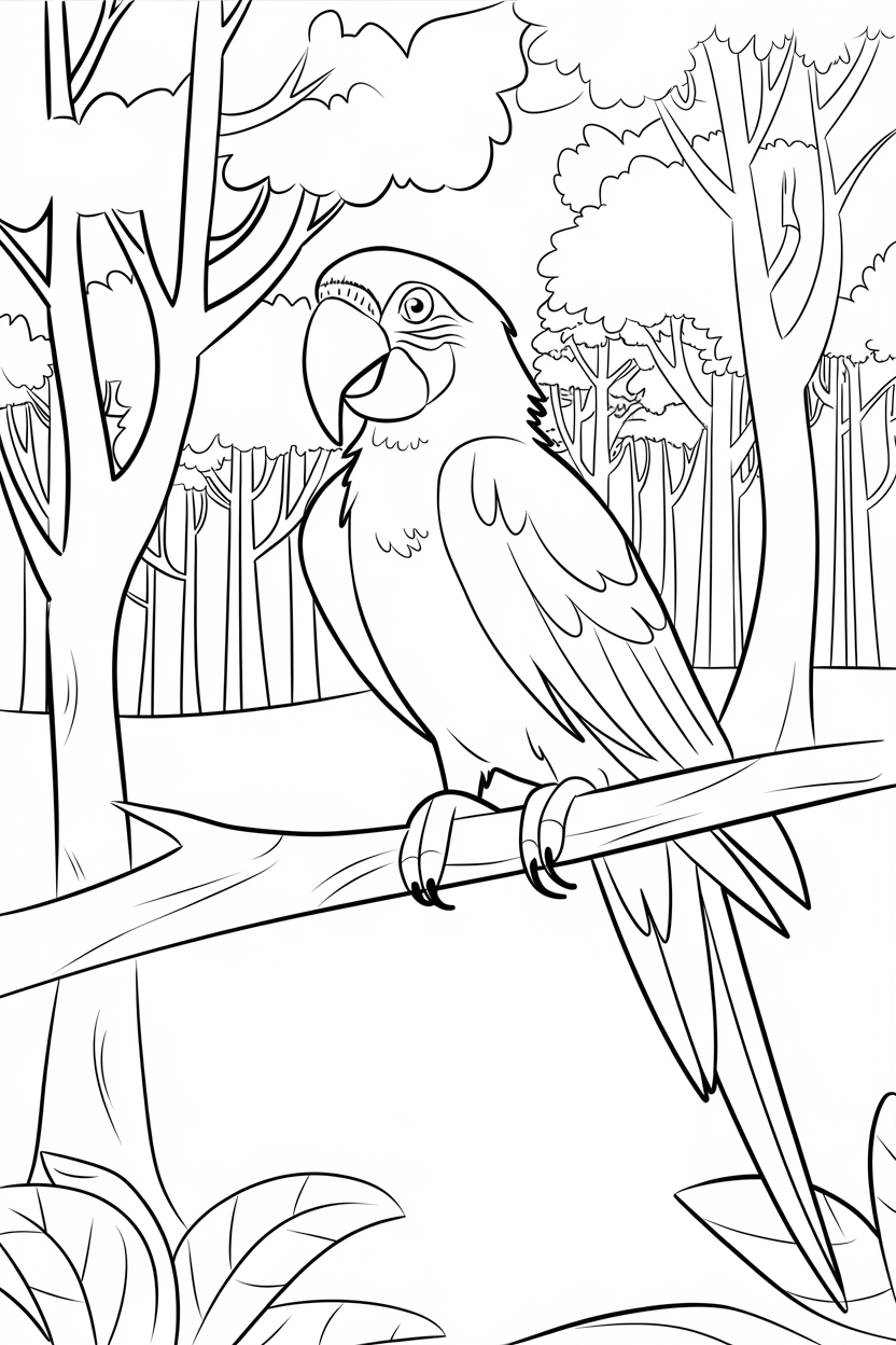 macaw coloring page free
