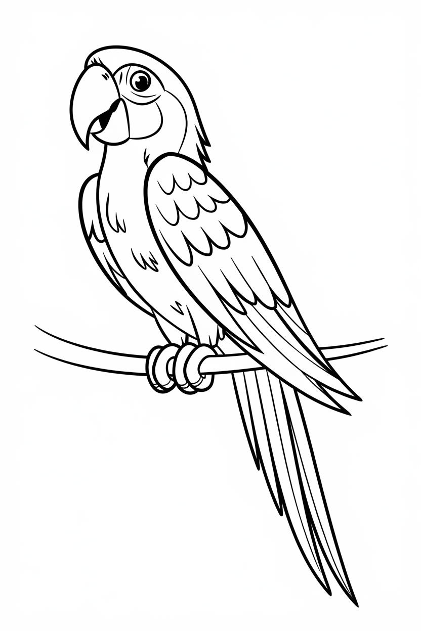 macaw bird coloring page
