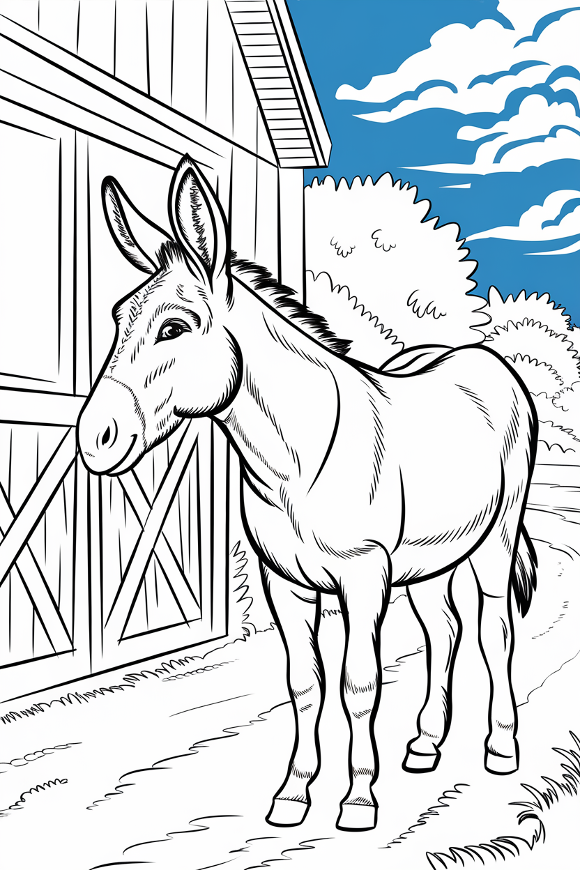 donkey coloring pages for kids