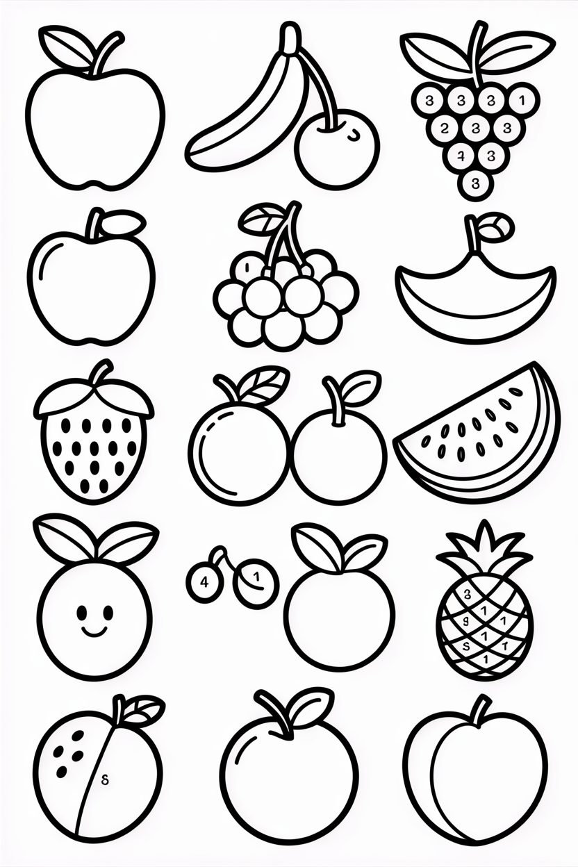 cute fruit coloring pages