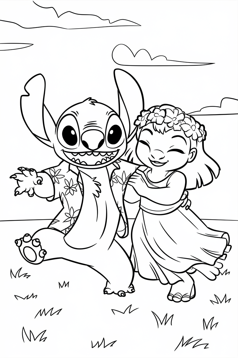 free printable coloring pages for kids stitch